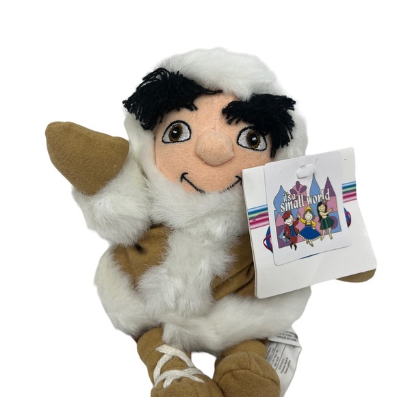 Vintage Disney Store Plush Mini Bean Bag Eskimo Boy It's A Small World 8" NEW - Picture 3 of 6